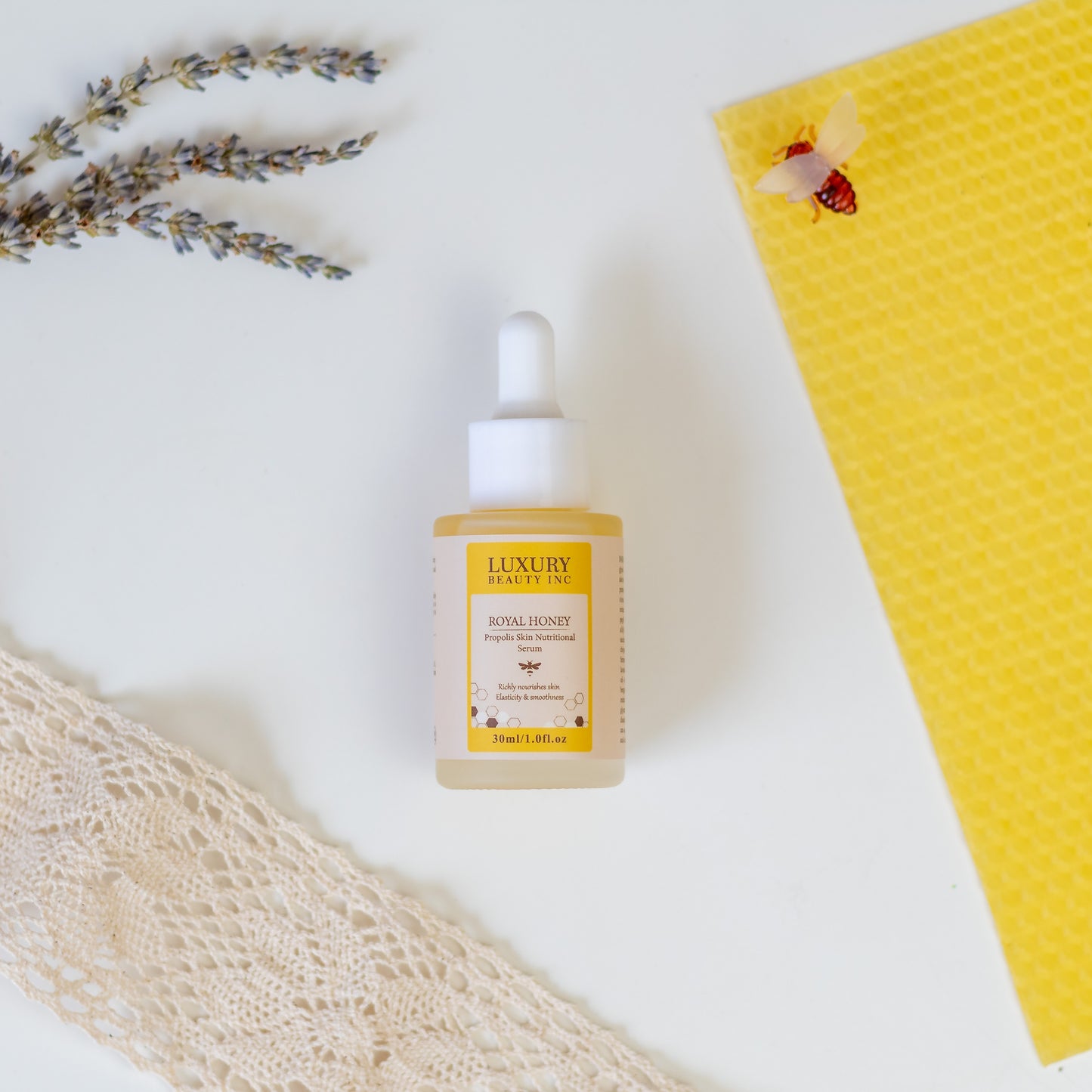 Luxury Beauty Inc Natural Propolis & Royal Honey Anti-Aging Face Serum with Royal Jelly Extract for Acne Treatment, Dark Spot Reduction, and Moisturizing - Nutritional Skincare for Soft, Soothed Skin